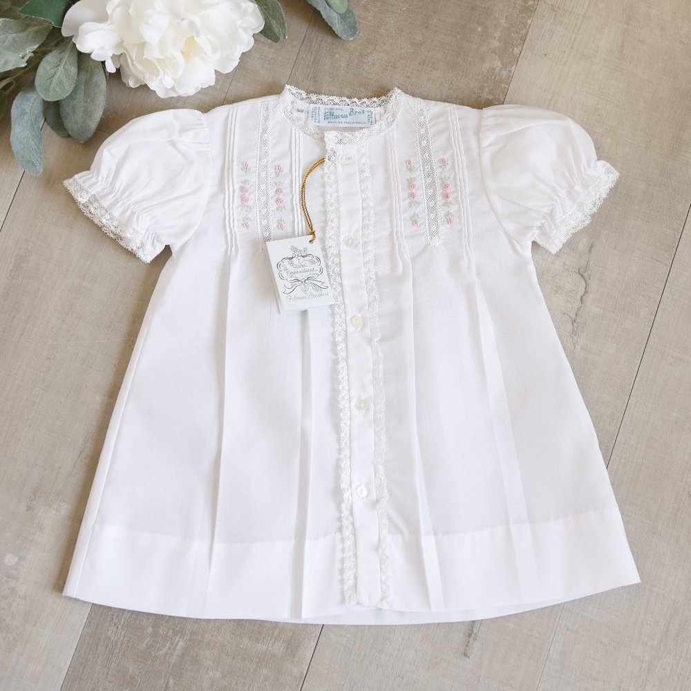Newborn White Dress Day Gown Feltman Brothers Coming Home Outfit Portraits NWT - Picture 1 of 5
